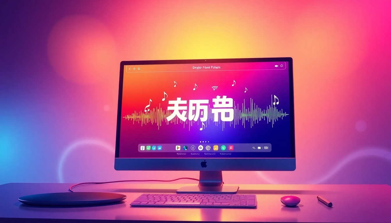 Engage with 汽水音乐电脑版 on a desktop showcasing colorful music notes and an appealing interface.